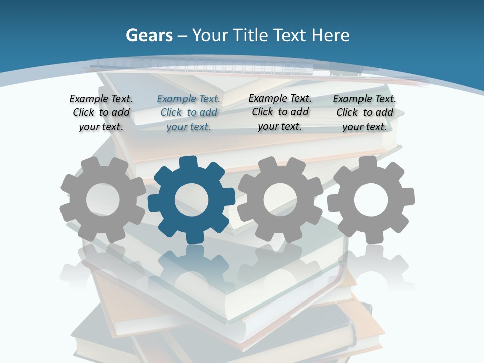 A Stack Of Books With A Graduation Cap On Top Of It PowerPoint Template
