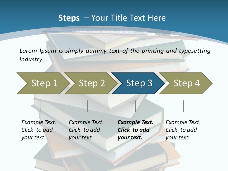 A Stack Of Books With A Graduation Cap On Top Of It PowerPoint Template
