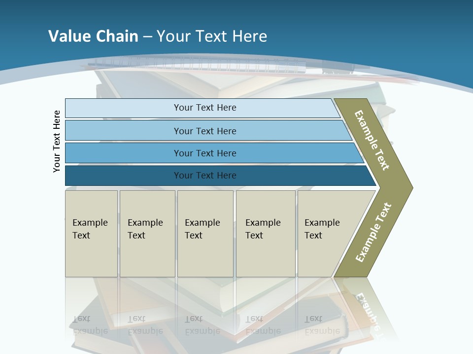 A Stack Of Books With A Graduation Cap On Top Of It PowerPoint Template