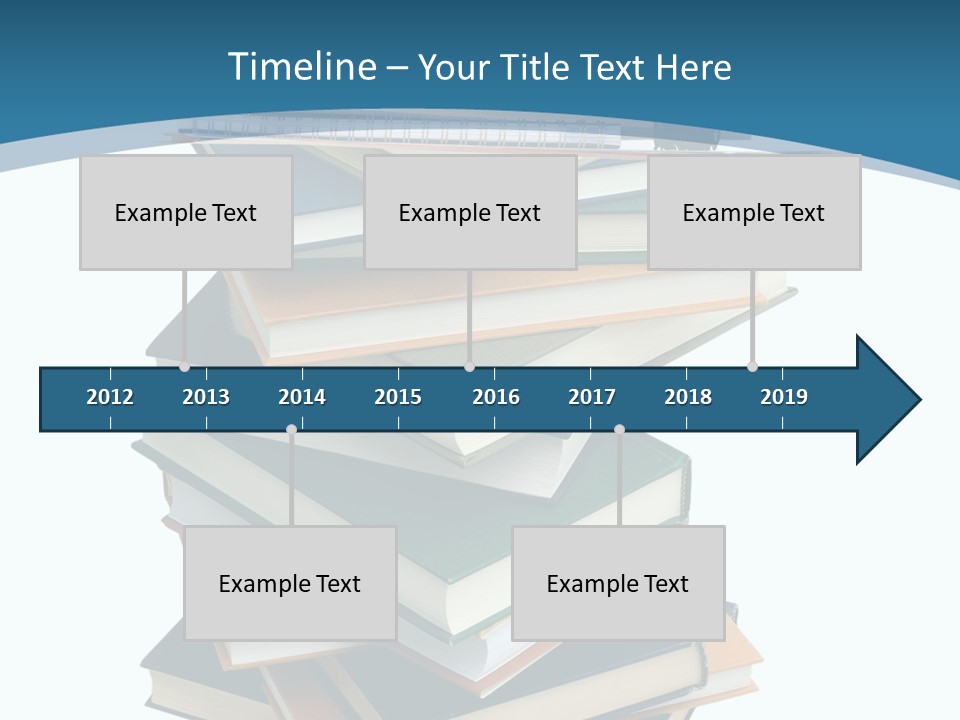 A Stack Of Books With A Graduation Cap On Top Of It PowerPoint Template