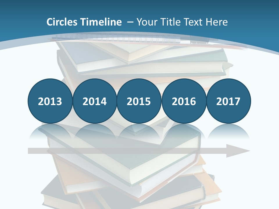 A Stack Of Books With A Graduation Cap On Top Of It PowerPoint Template