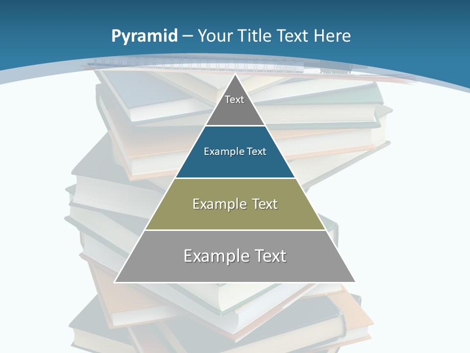A Stack Of Books With A Graduation Cap On Top Of It PowerPoint Template