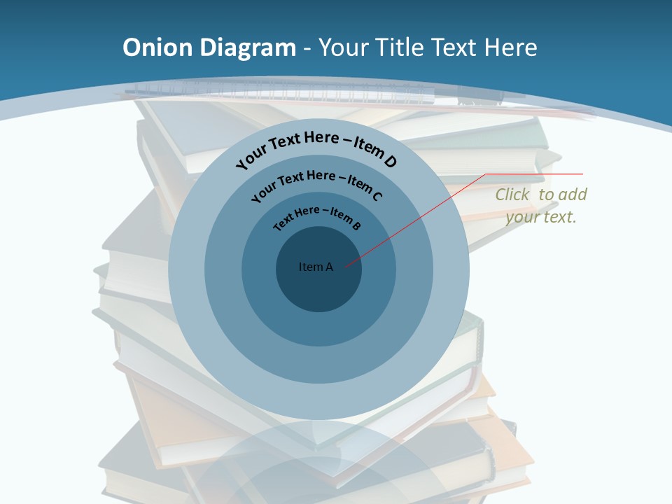 A Stack Of Books With A Graduation Cap On Top Of It PowerPoint Template