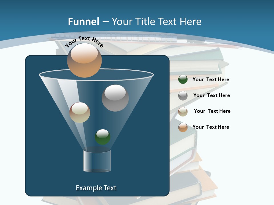 A Stack Of Books With A Graduation Cap On Top Of It PowerPoint Template
