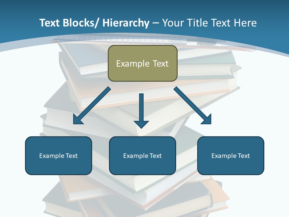 A Stack Of Books With A Graduation Cap On Top Of It PowerPoint Template