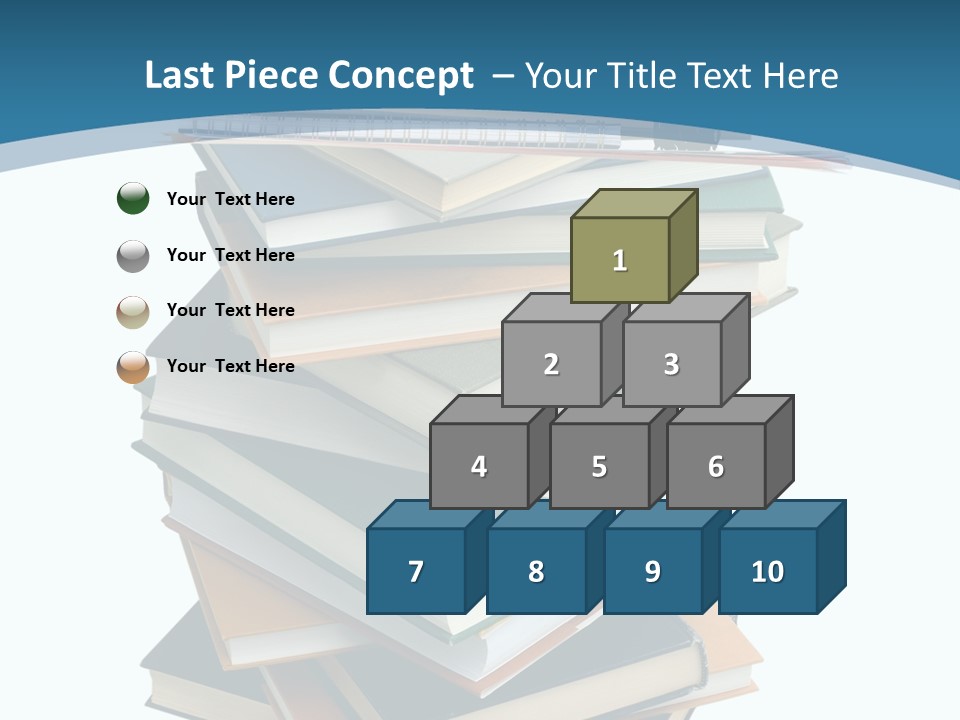 A Stack Of Books With A Graduation Cap On Top Of It PowerPoint Template