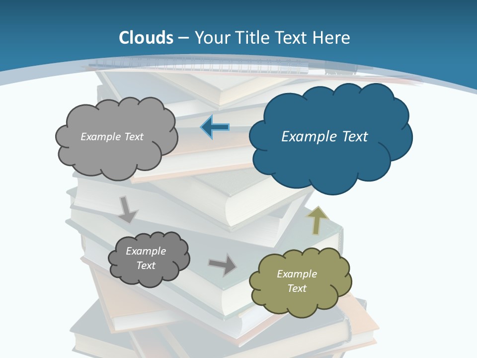 A Stack Of Books With A Graduation Cap On Top Of It PowerPoint Template