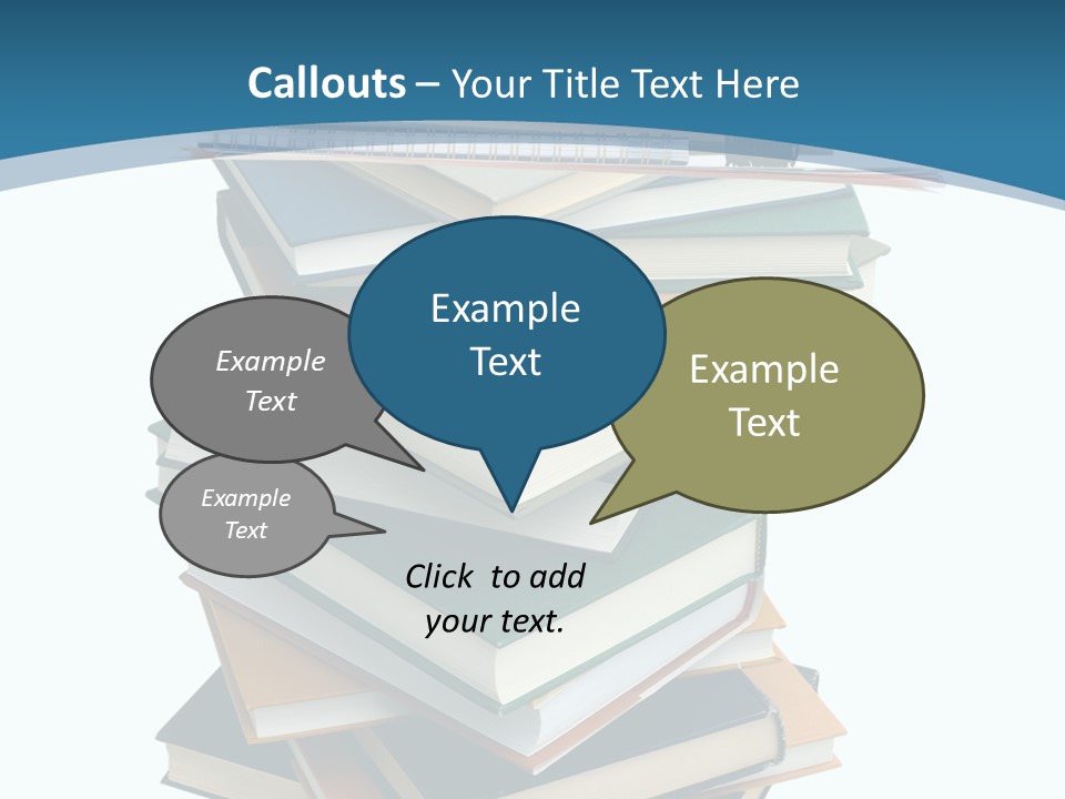 A Stack Of Books With A Graduation Cap On Top Of It PowerPoint Template