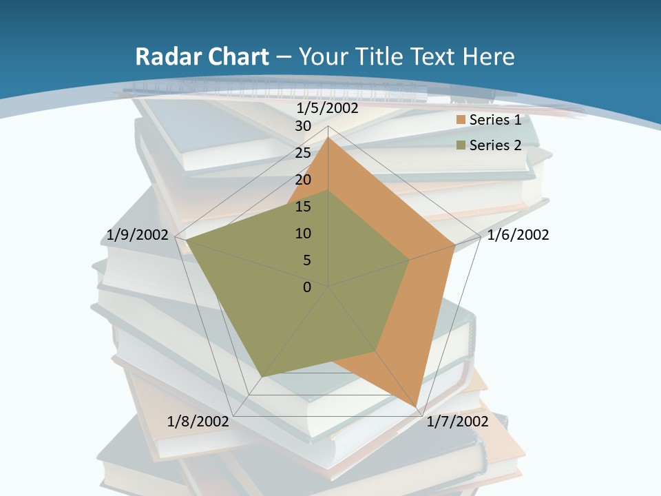 A Stack Of Books With A Graduation Cap On Top Of It PowerPoint Template