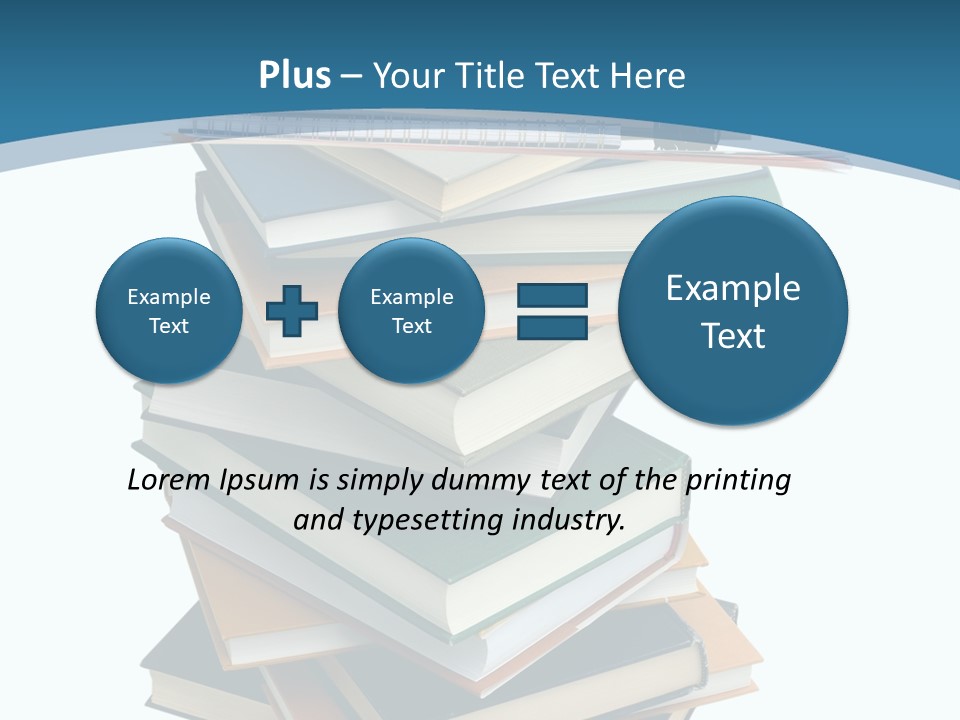 A Stack Of Books With A Graduation Cap On Top Of It PowerPoint Template