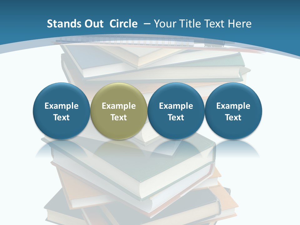 A Stack Of Books With A Graduation Cap On Top Of It PowerPoint Template
