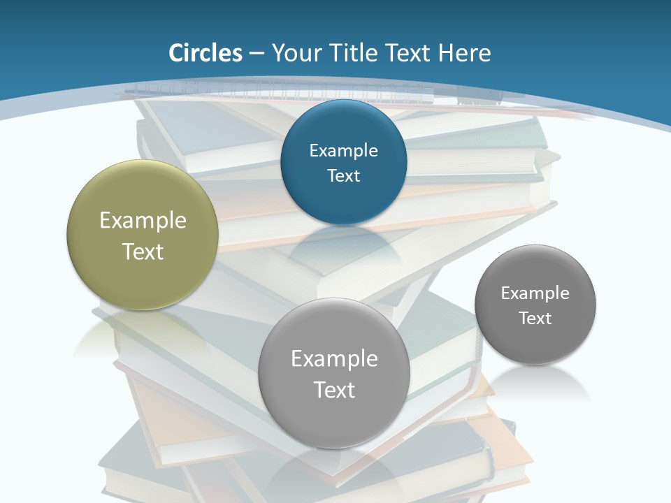 A Stack Of Books With A Graduation Cap On Top Of It PowerPoint Template