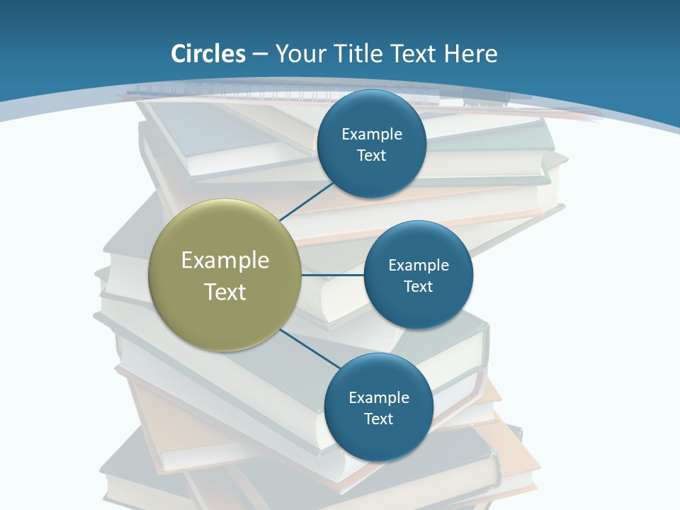 A Stack Of Books With A Graduation Cap On Top Of It PowerPoint Template