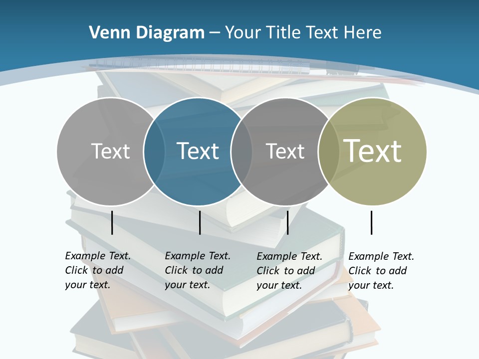 A Stack Of Books With A Graduation Cap On Top Of It PowerPoint Template
