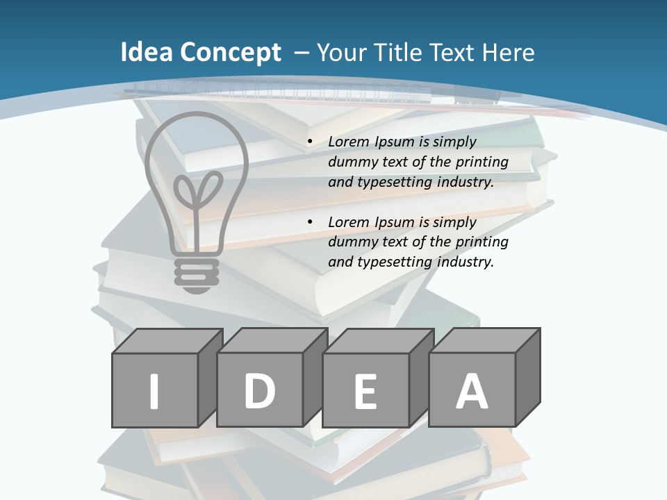 A Stack Of Books With A Graduation Cap On Top Of It PowerPoint Template