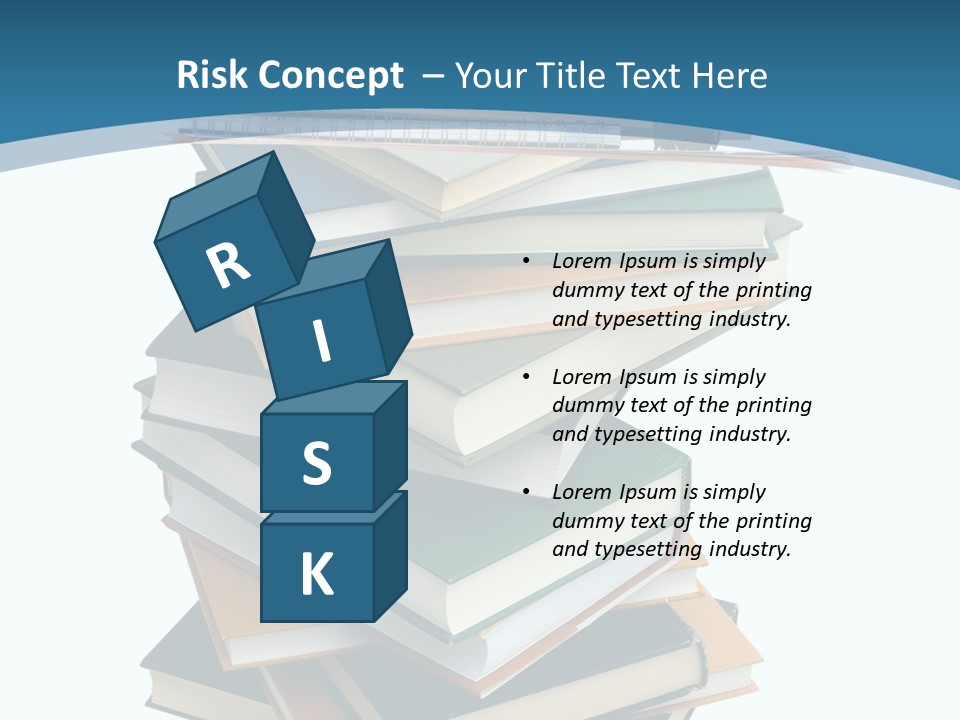 A Stack Of Books With A Graduation Cap On Top Of It PowerPoint Template