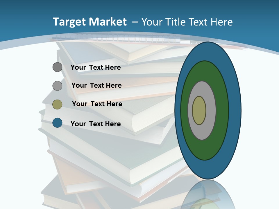 A Stack Of Books With A Graduation Cap On Top Of It PowerPoint Template