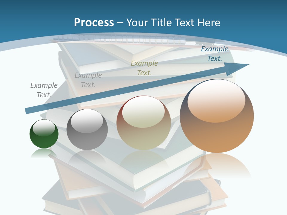A Stack Of Books With A Graduation Cap On Top Of It PowerPoint Template