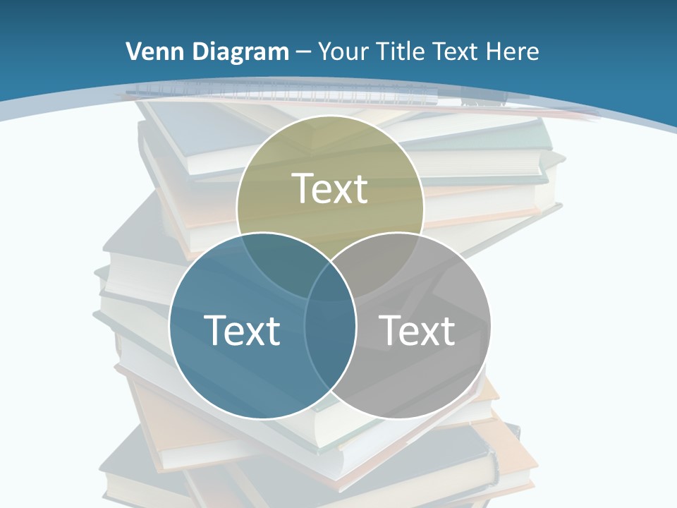A Stack Of Books With A Graduation Cap On Top Of It PowerPoint Template