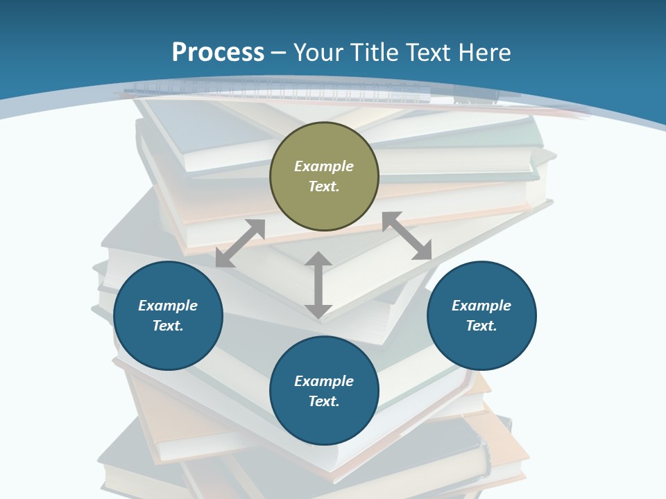 A Stack Of Books With A Graduation Cap On Top Of It PowerPoint Template