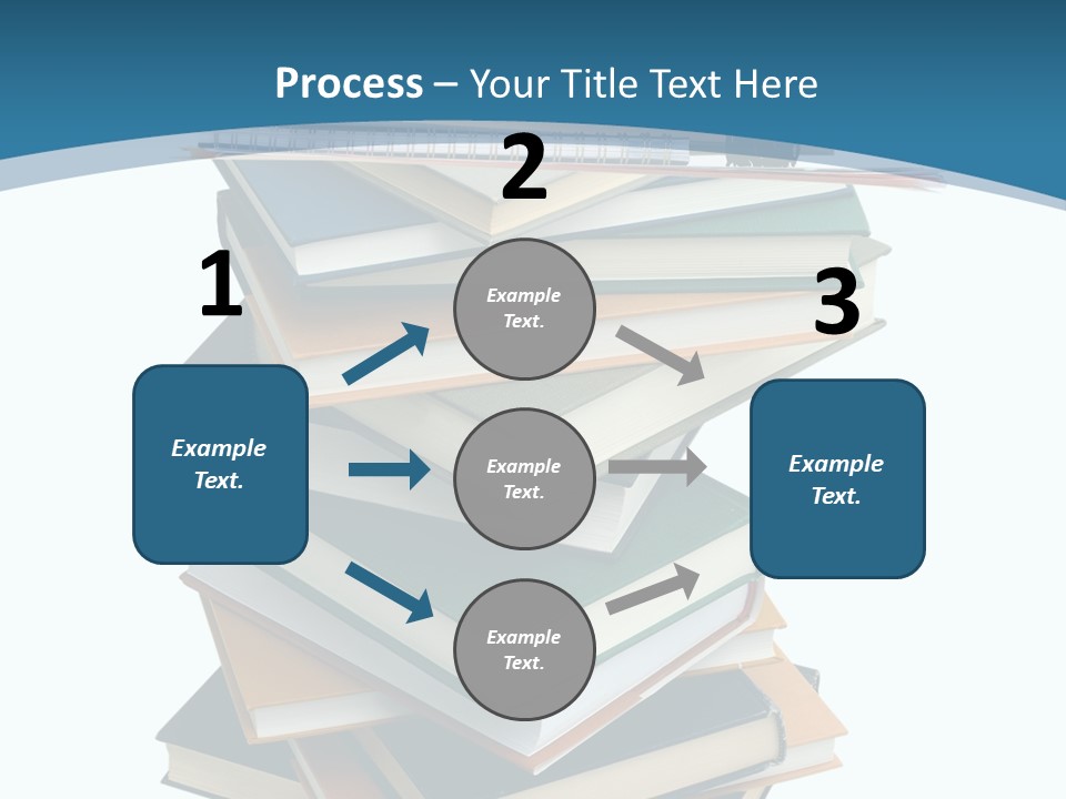 A Stack Of Books With A Graduation Cap On Top Of It PowerPoint Template