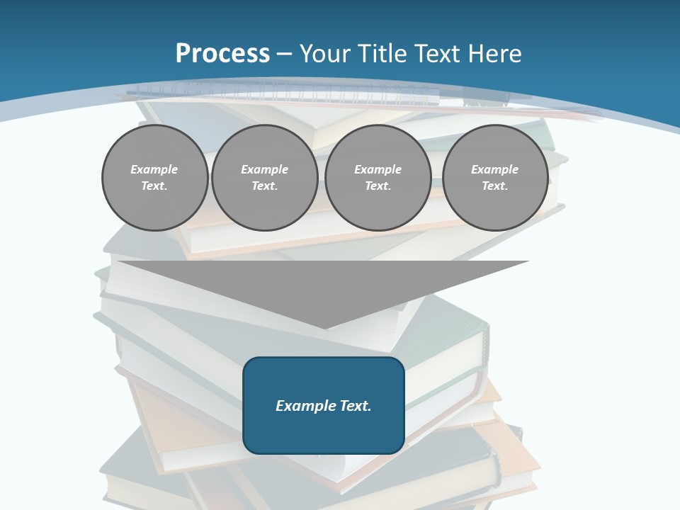 A Stack Of Books With A Graduation Cap On Top Of It PowerPoint Template