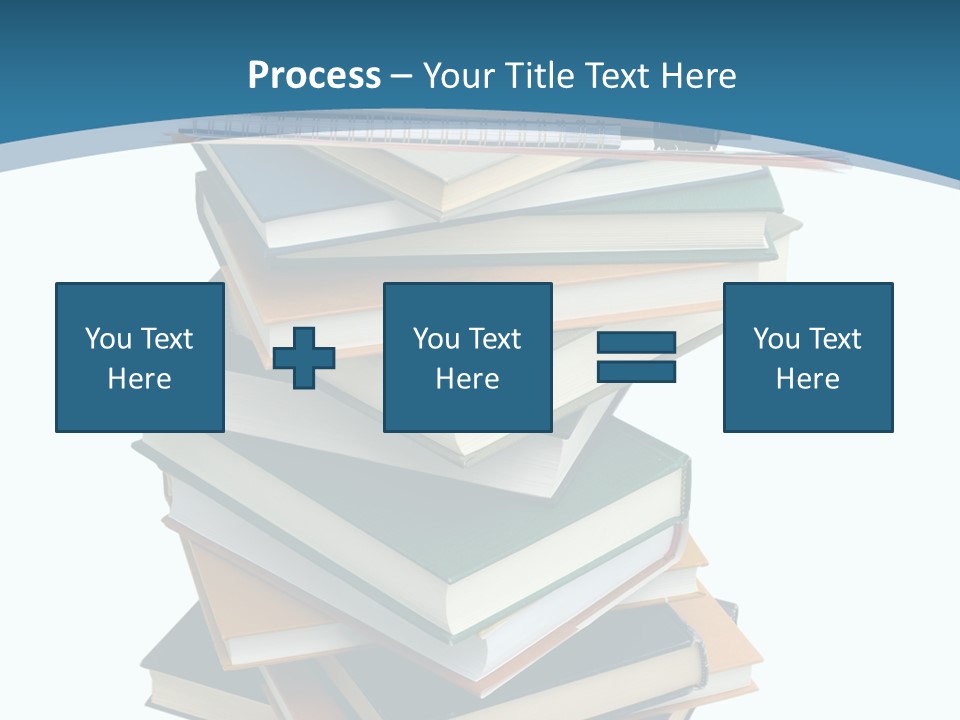 A Stack Of Books With A Graduation Cap On Top Of It PowerPoint Template
