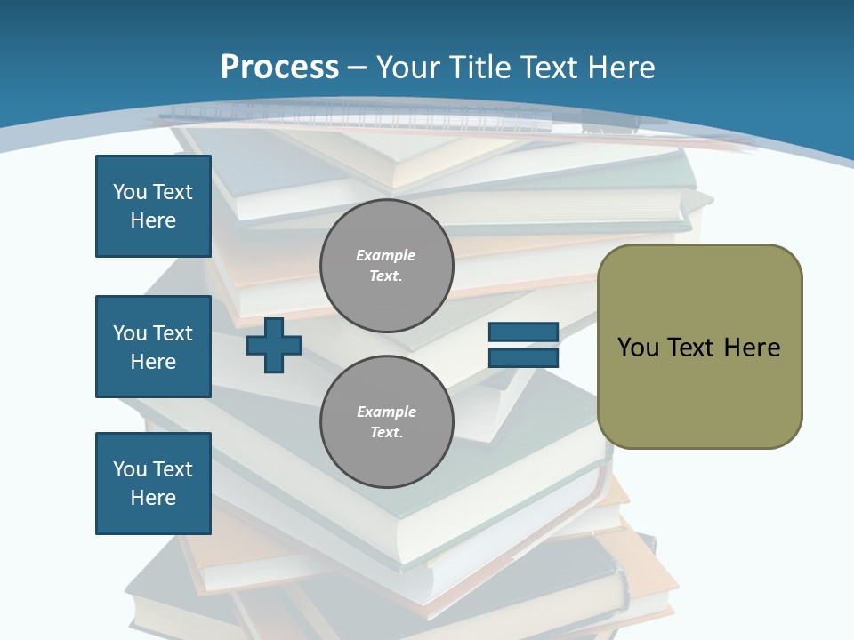 A Stack Of Books With A Graduation Cap On Top Of It PowerPoint Template
