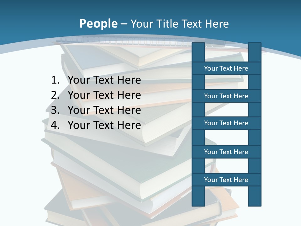 A Stack Of Books With A Graduation Cap On Top Of It PowerPoint Template