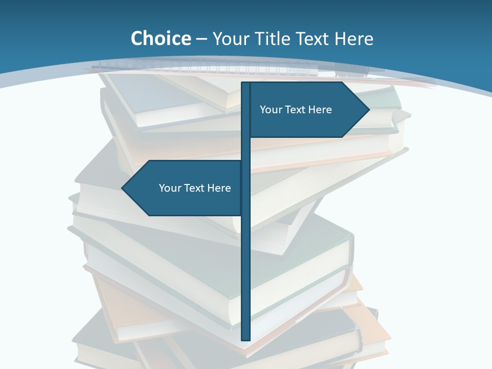 A Stack Of Books With A Graduation Cap On Top Of It PowerPoint Template