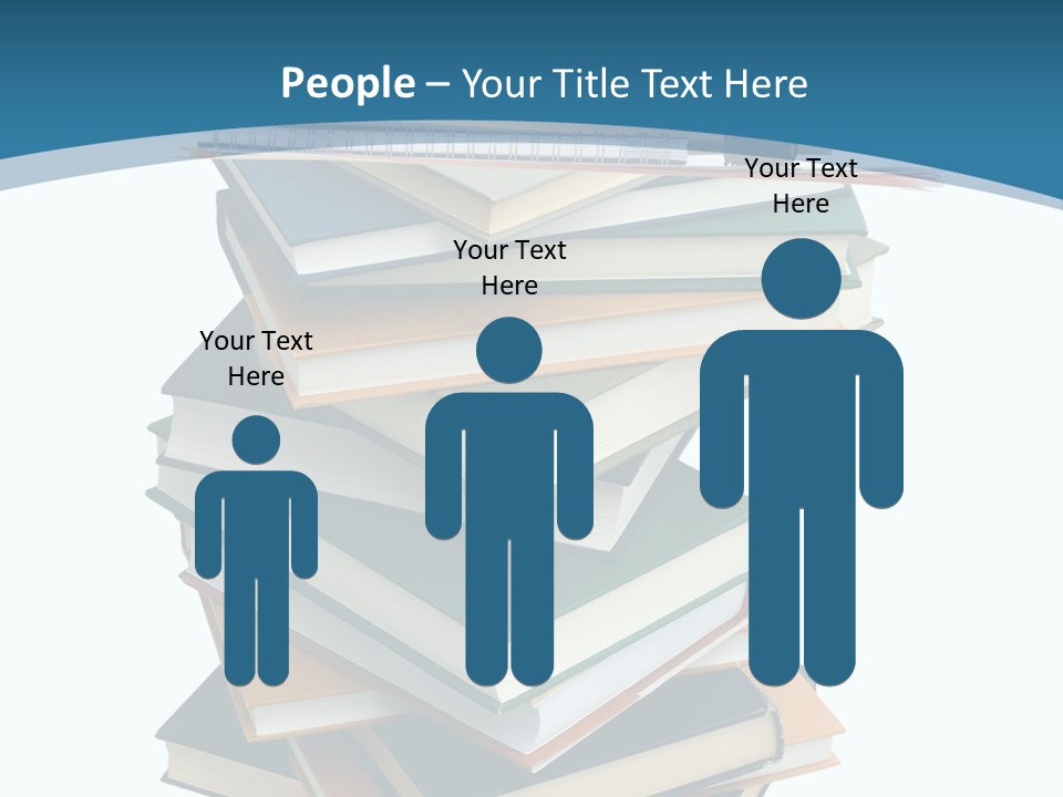 A Stack Of Books With A Graduation Cap On Top Of It PowerPoint Template