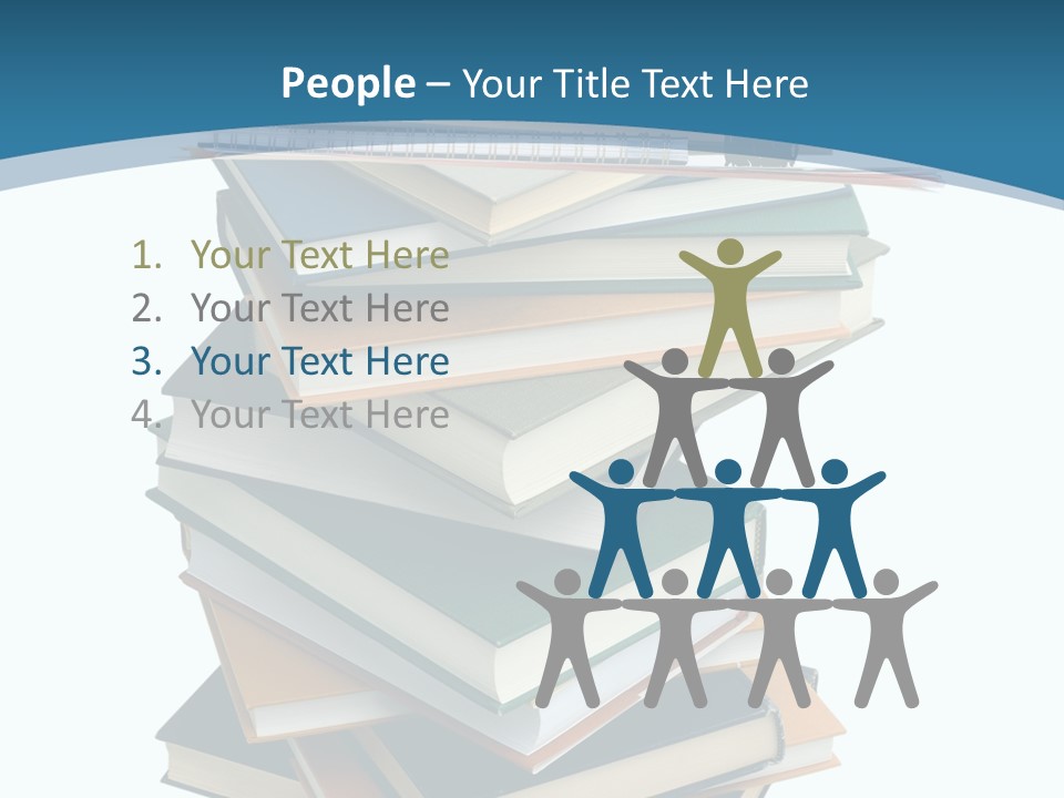 A Stack Of Books With A Graduation Cap On Top Of It PowerPoint Template