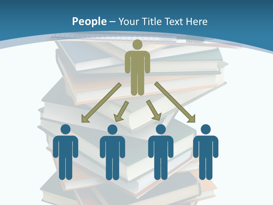 A Stack Of Books With A Graduation Cap On Top Of It PowerPoint Template