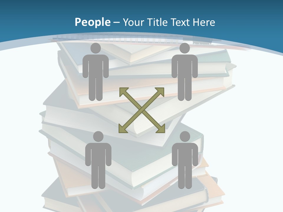 A Stack Of Books With A Graduation Cap On Top Of It PowerPoint Template