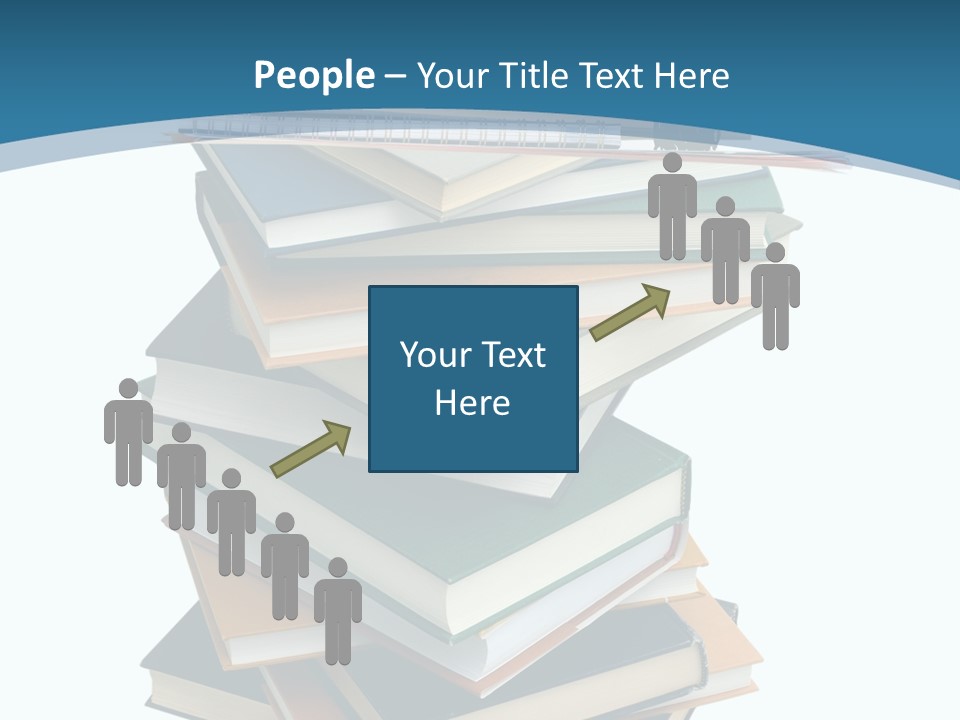 A Stack Of Books With A Graduation Cap On Top Of It PowerPoint Template