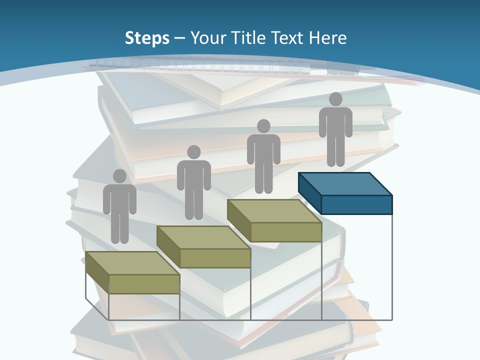 A Stack Of Books With A Graduation Cap On Top Of It PowerPoint Template