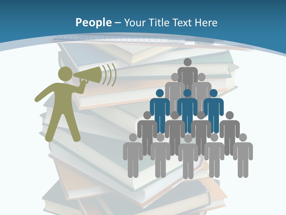 A Stack Of Books With A Graduation Cap On Top Of It PowerPoint Template