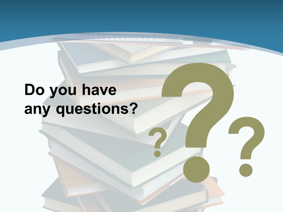 A Stack Of Books With A Graduation Cap On Top Of It PowerPoint Template