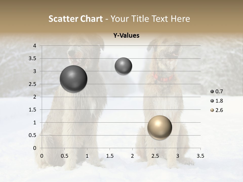 Two Dogs Sitting In The Snow With Trees In The Background PowerPoint Template