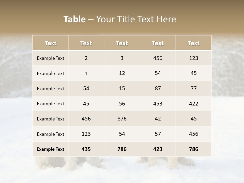 Two Dogs Sitting In The Snow With Trees In The Background PowerPoint Template
