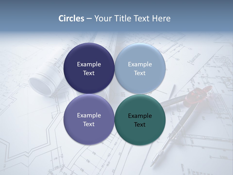 A Pair Of Scissors And Some Blueprints On A Table PowerPoint Template
