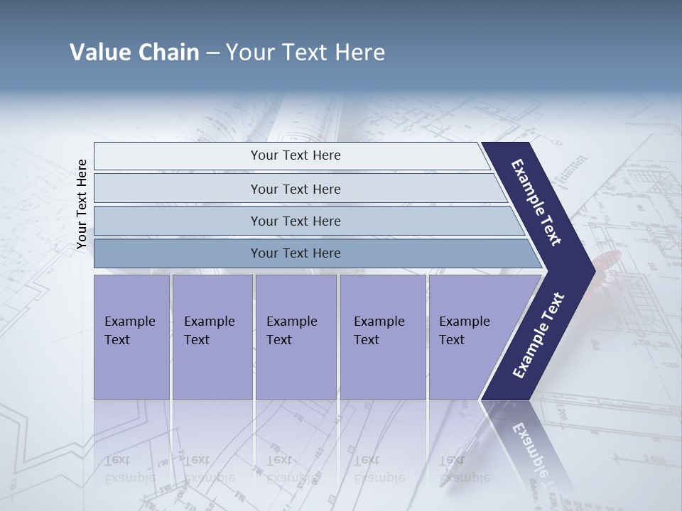 A Pair Of Scissors And Some Blueprints On A Table PowerPoint Template