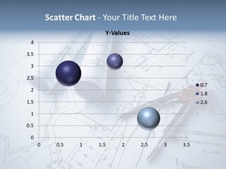A Pair Of Scissors And Some Blueprints On A Table PowerPoint Template