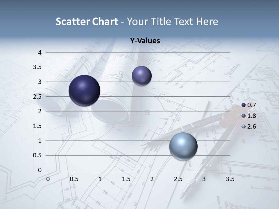 A Pair Of Scissors And Some Blueprints On A Table PowerPoint Template