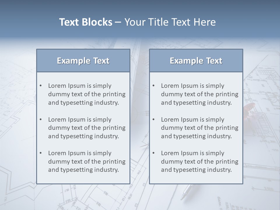 A Pair Of Scissors And Some Blueprints On A Table PowerPoint Template