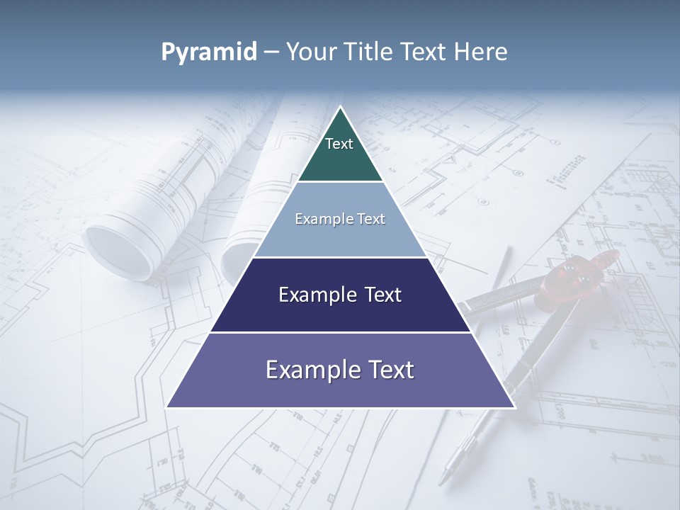 A Pair Of Scissors And Some Blueprints On A Table PowerPoint Template