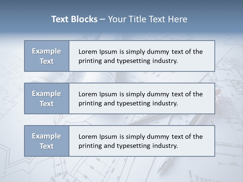 A Pair Of Scissors And Some Blueprints On A Table PowerPoint Template