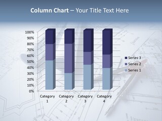 A Pair Of Scissors And Some Blueprints On A Table PowerPoint Template