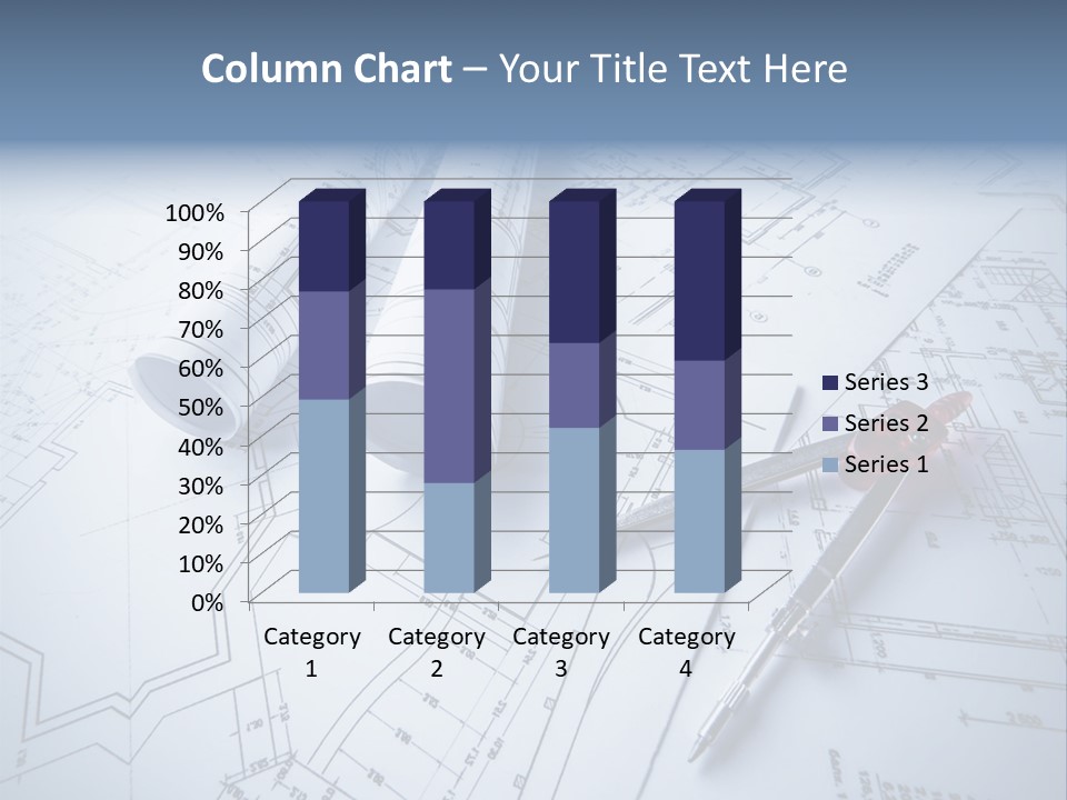 A Pair Of Scissors And Some Blueprints On A Table PowerPoint Template