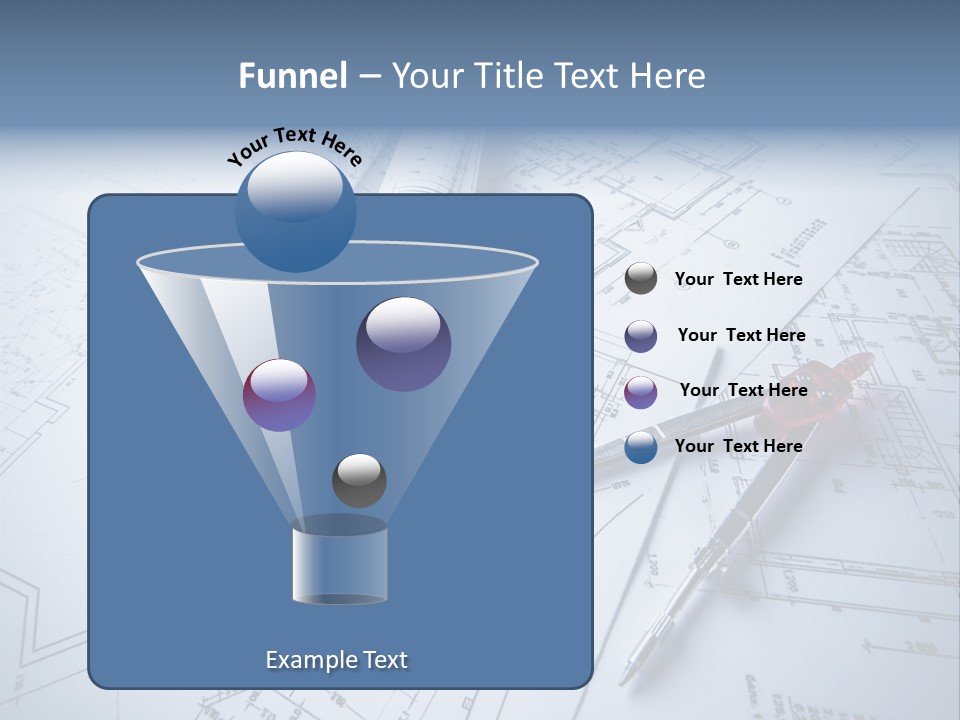 A Pair Of Scissors And Some Blueprints On A Table PowerPoint Template
